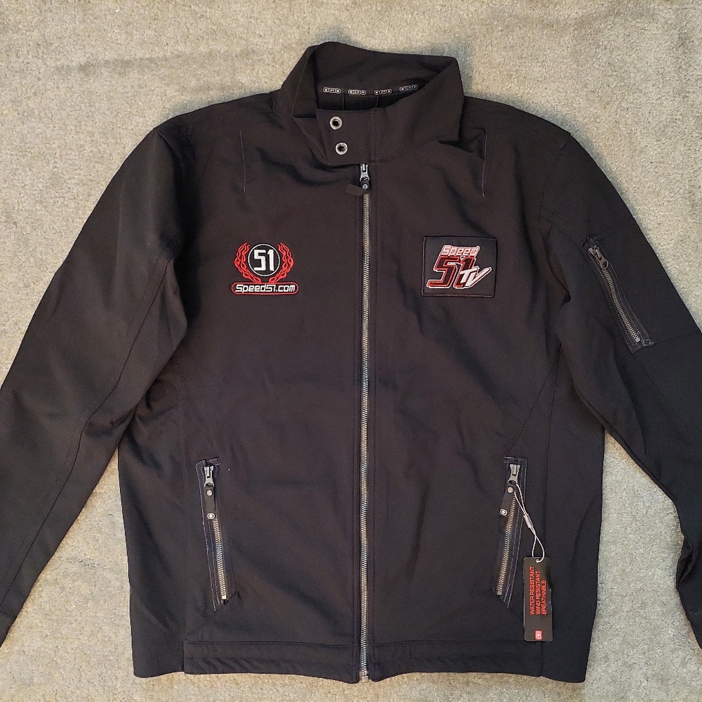 Speed51 TV Black Ogio Jacket. Water Resistant. Men's Size L NWT